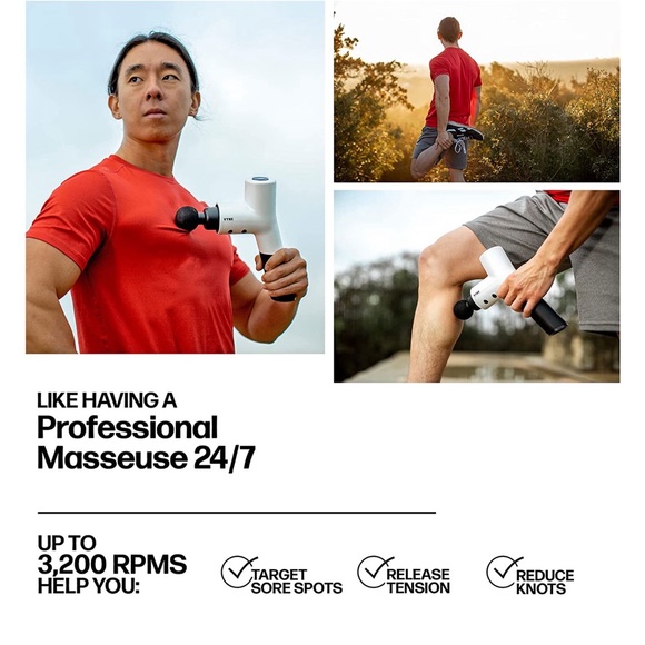 VYBE Premium Deep Tissue Muscle Massage Gun 5 Speeds 4 Attachments Powerful Hand - Picture 5 of 9